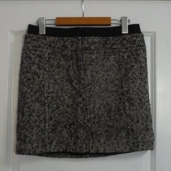Vintage LOFT Thick Wool Blend Black Banded Waist Skirt 29W - Picture 3 of 12